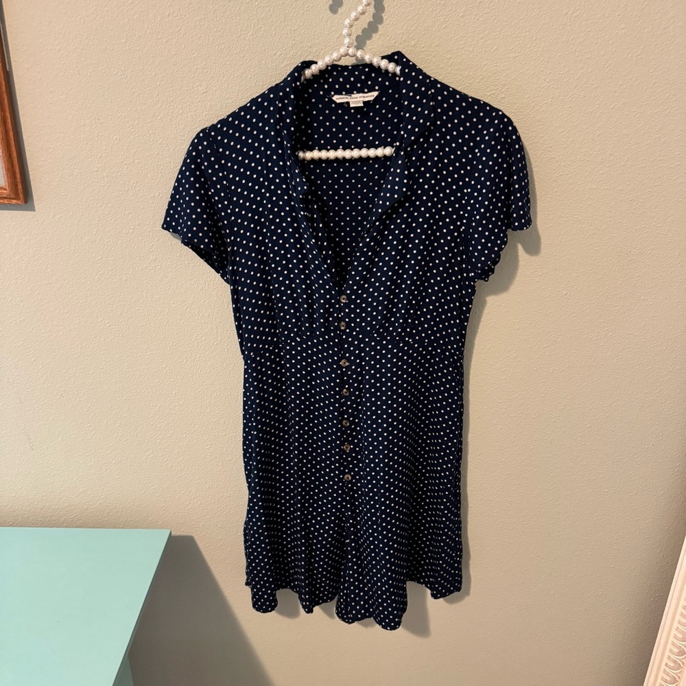 American Eagle Outfitters Blue Polka Dot Romper